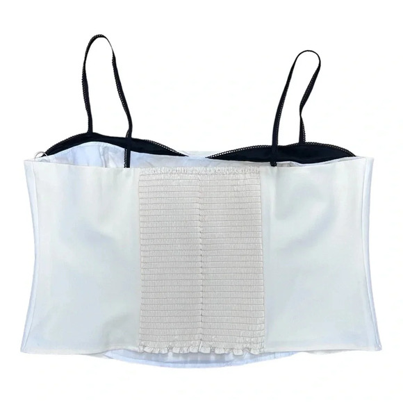 Reformation Melanie Top in Ivory Smocked Back Spaghetti Strap Coquette Sexy - Picture 2 of 11